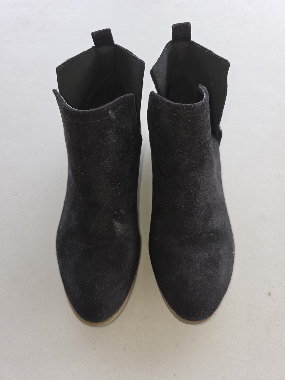 Suede Black Ankle Booties with Low Heel